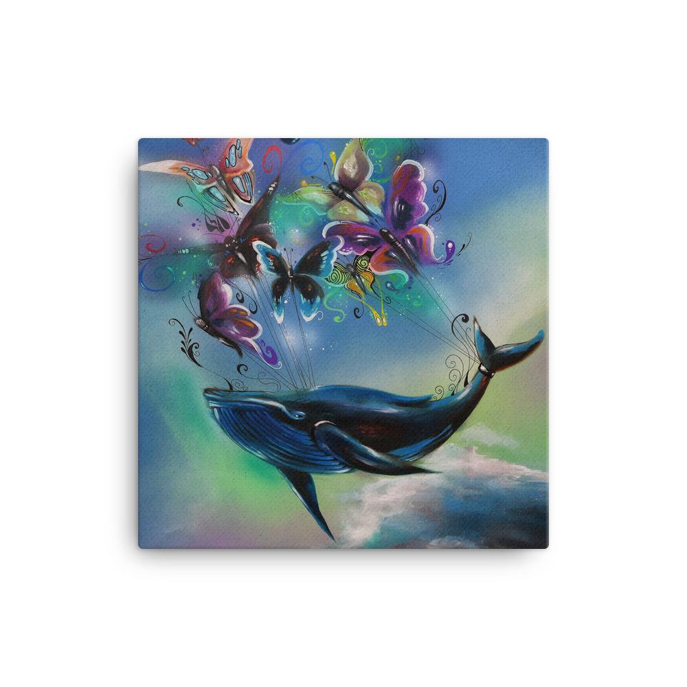 Benny Halldin Whale and Butterflies Canvas Art on David Krug Online Store
