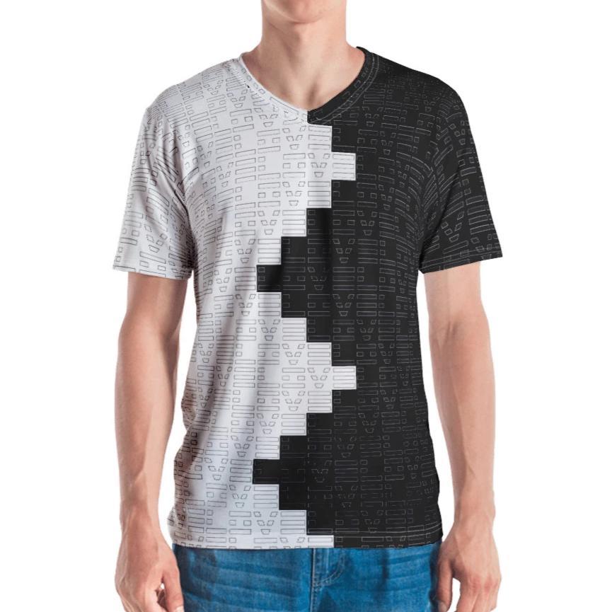 DK Black and White Love Pattern T-shirt on David Krug Online Store
