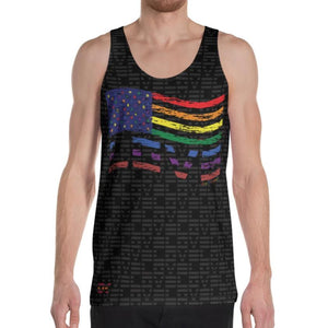 Stars and Rainbow Stripes Love Tank Top on David Krug Online Store