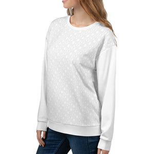 White Love Pattern Sweatshirt on David Krug Online Store
